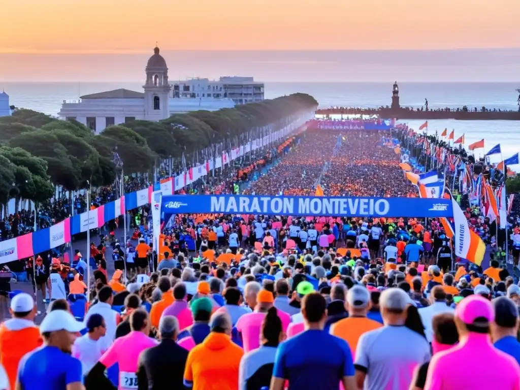 En el amanecer rosado, miles de corredores inician la Maratón de Montevideo, un hito en el calendario de eventos deportivos de Uruguay