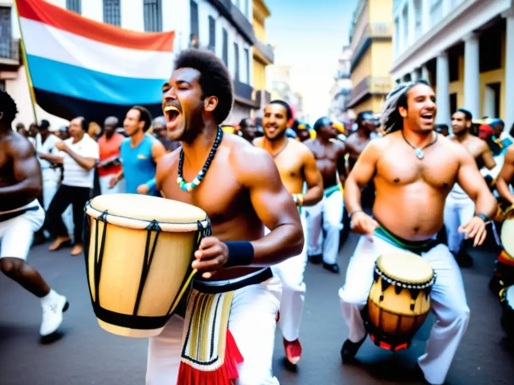 Celebración anual del Candombe, música popular uruguaya, llena de energía y color en el corazón de Montevideo