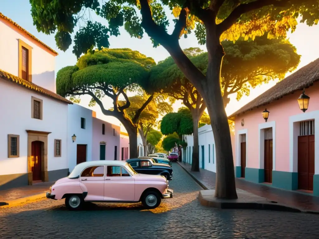 Atardecer dorado baña el patrimonio de Colonia del Sacramento, mostrando su historia viva en calles, faro y río