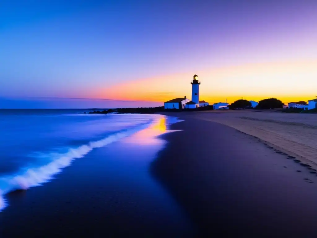 Atardecer mágico en las joyas costeras de Uruguay, La Paloma y La Pedrera, con su faro majestuoso, barcos rústicos y acantilados imponentes