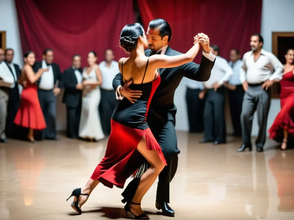 Bailarines apasionados protagonizan la Milonga en Uruguay, tradición cultural que late con fervor bajo la luz dorada y música viva