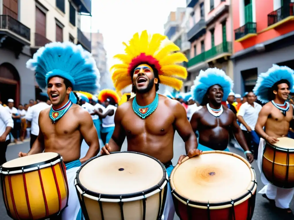 Candombe AfroUruguayo legado cultural palpita en la vibrante y bulliciosa celebración de Las Llamadas en Barrio Sur de Montevideo