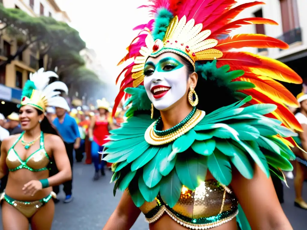 Carnaval Uruguay identidad diversidad cultural se despliega en Montevideo, resplandeciendo con colores vivos y energía contagiosa