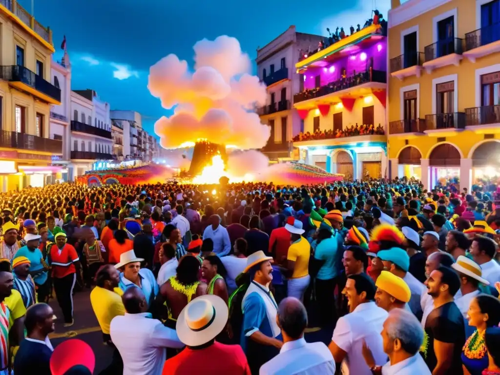 Carnaval de Montevideo, festivales imperdibles Uruguay, se desata en una explosión de colores y alegría en esta imagen 8k