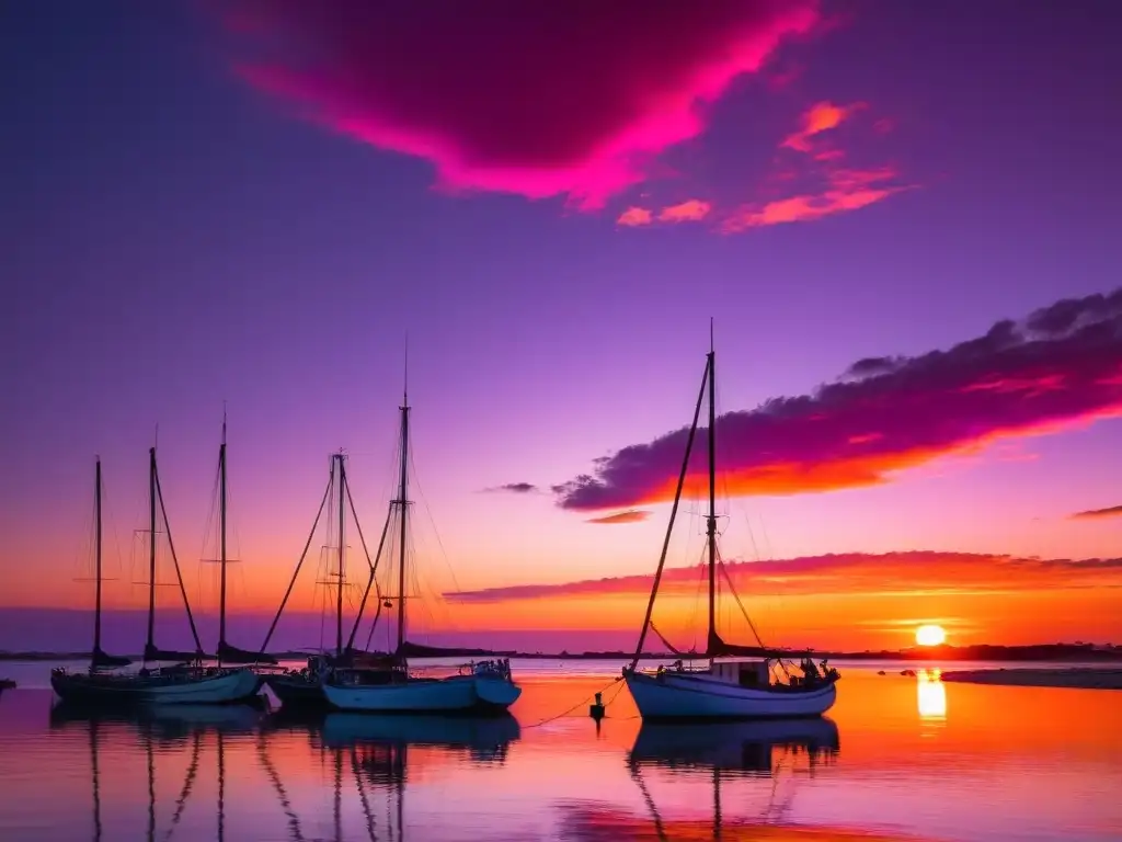 Atardecer pintando de colores el cielo de Uruguay, entre los mejores lugares para fotografiar atardeceres