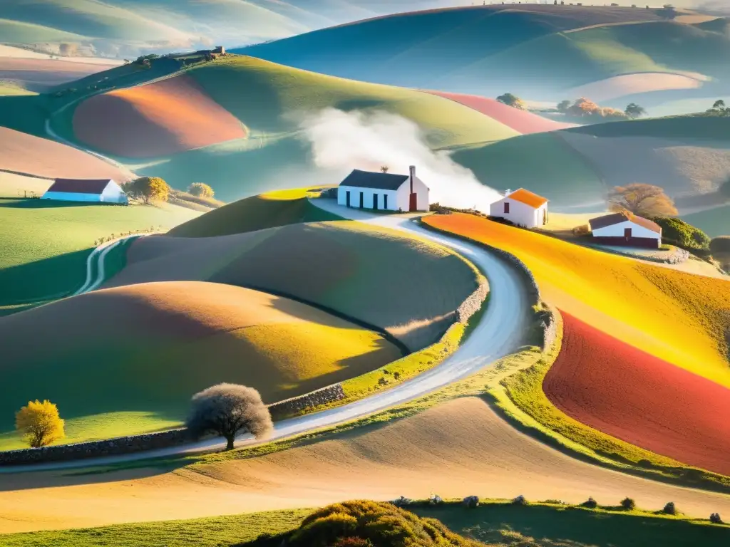 Fotografiando colores de estaciones en Uruguay; mágico paisaje de campo, entre otoño dorado y blanco invierno