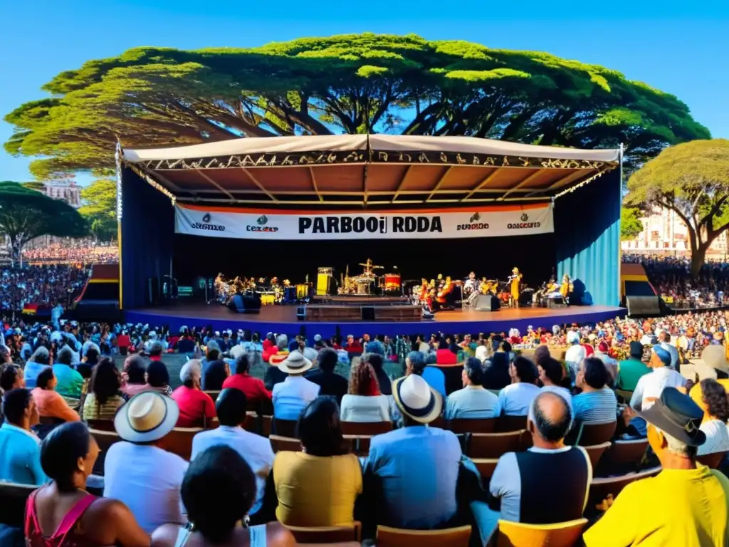 Concierto al aire libre en Parque Rodó, Montevideo, donde la música y sociedad en Uruguay confluyen en un candombe lleno de alegría y diversidad