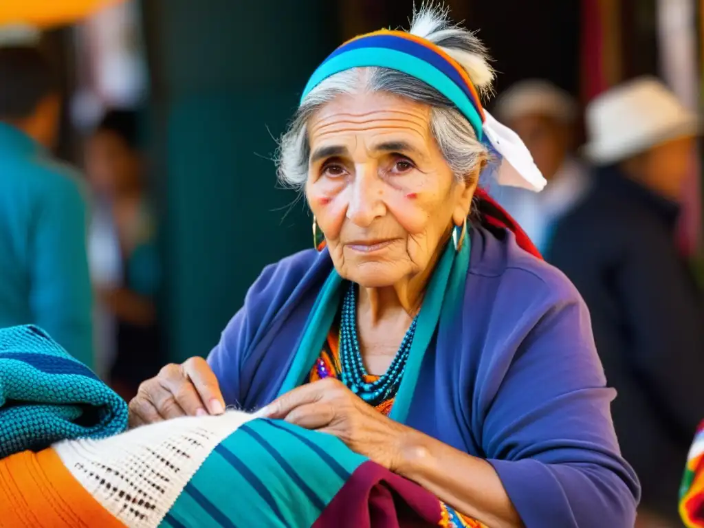 Una conmovedora mezcla de diversidad cultural en Uruguay, capturada en fotografías de un bullicioso mercado de Montevideo, con una sabia afro-uruguaya vendiendo textiles coloridos