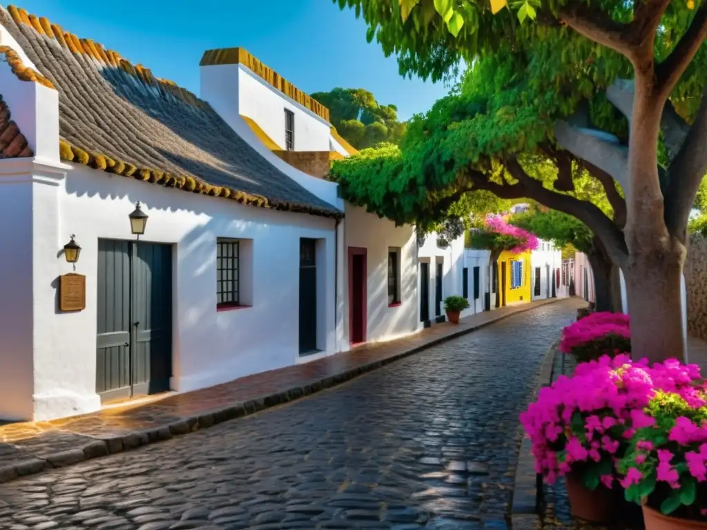 Cultura y belleza de Uruguay reflejadas en un atardecer dorado en Colonia del Sacramento, entre calles empedradas, antigua arquitectura y romance