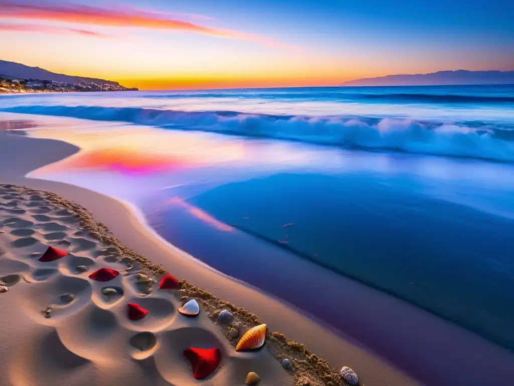 Explorando la cultura uruguaya a través de retratos, en una puesta de sol en la Costa Dorada, con un ambiente lleno de alegría y belleza natural