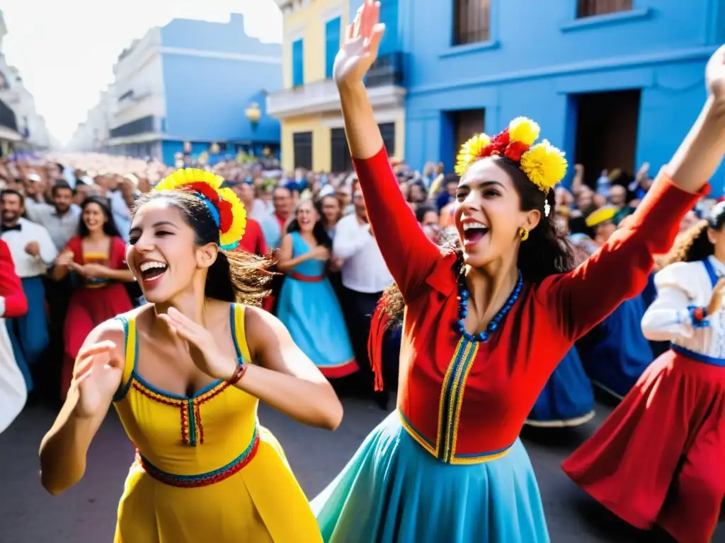 Danzantes llenos de alegría en la Fiesta de la Primavera de Montevideo, uno de los festivales imperdibles de Uruguay