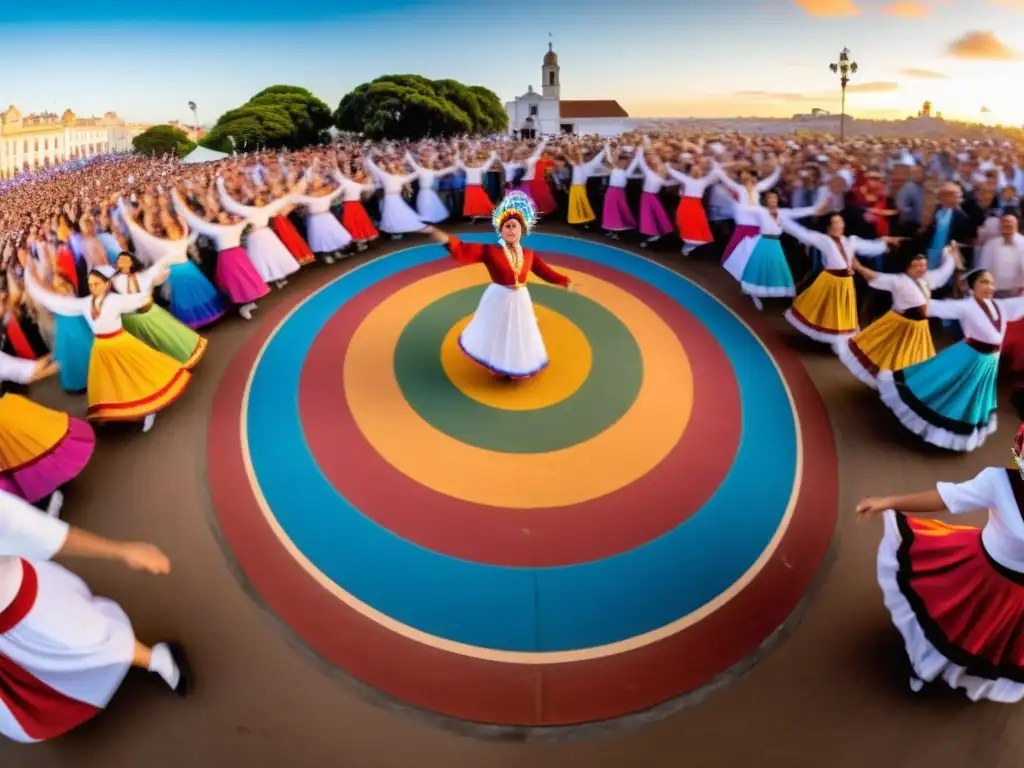 Danzas tradicionales de Uruguay en un festival colorido y dinámico, reflejando la rica diversidad cultural del país