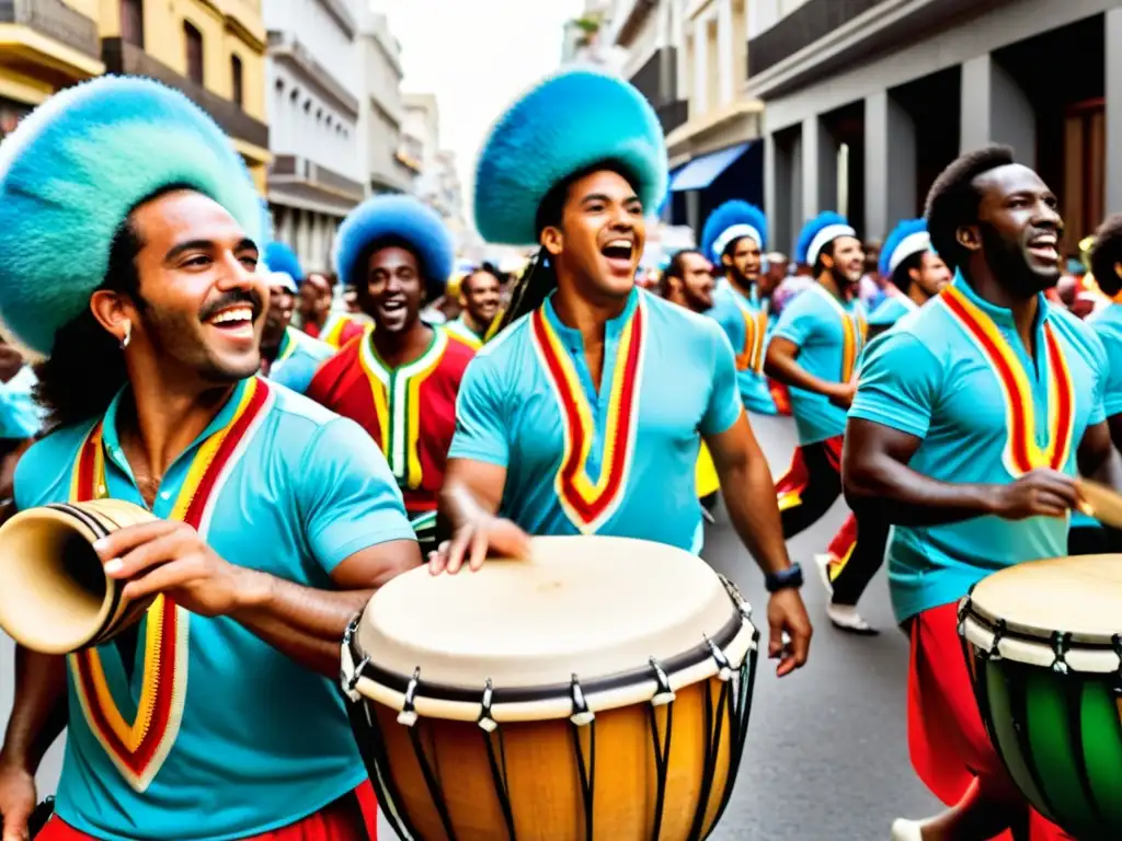 Desfile de Llamadas en Montevideo, Uruguay, lleno de colorido y música popular uruguaya