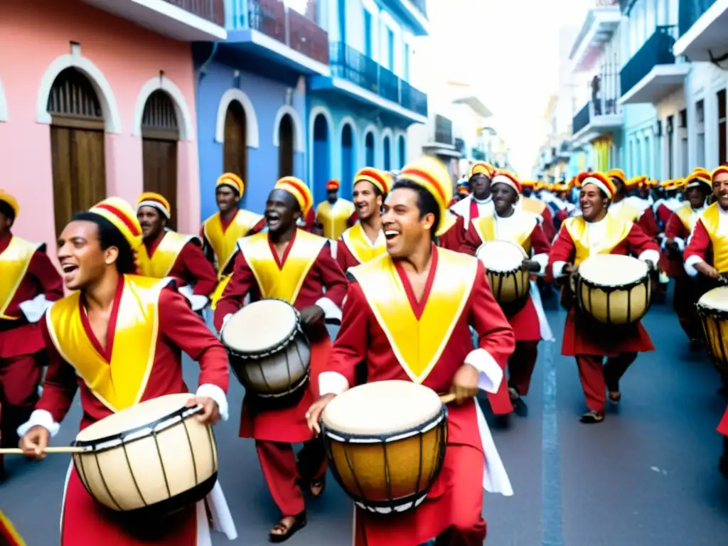 Tradición Desfile Llamadas Uruguay cobra vida, tambores vibrantes y danzas rítmicas llenan las calles de Barrio Sur, evocando orgullo y alegría