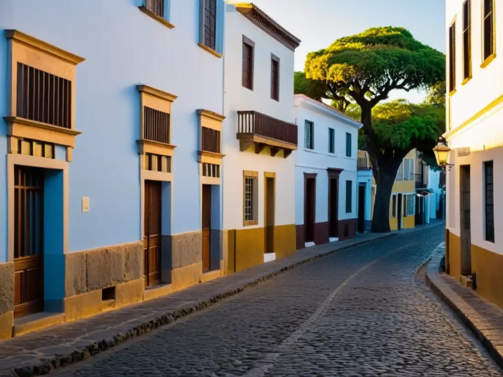 Diario de viaje Colonia del Sacramento: Amanecer dorado en las calles empedradas, un auto vintage solitario, un faro icónico y la promesa de un nuevo día