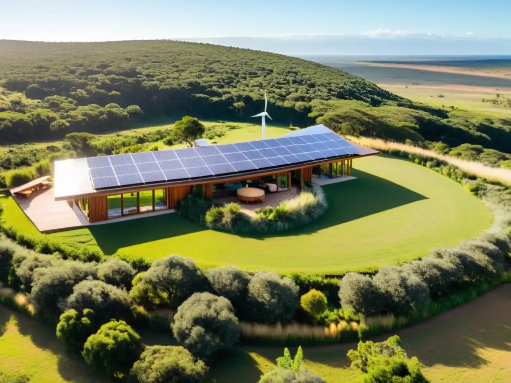 Un ecolodge sostenible en Uruguay, armoniza con la naturaleza vibrante, mostrando los beneficios de los alojamientos sostenibles