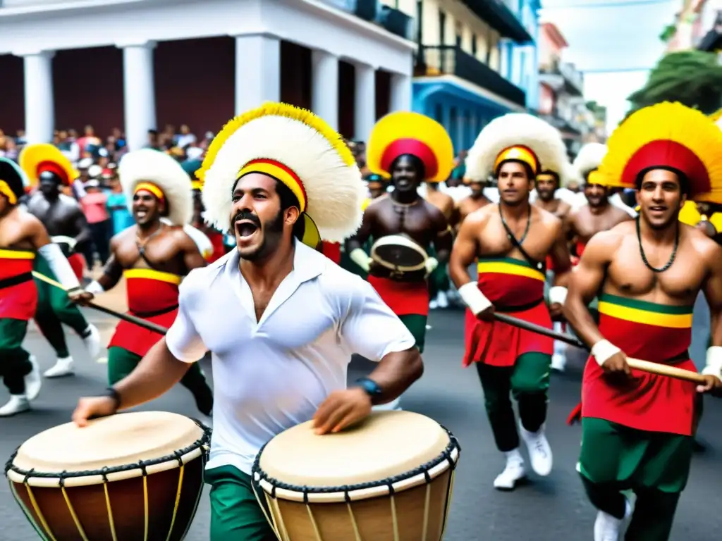 Emoción y color en la Tradición Desfile Llamadas Uruguay, donde los tambores vibran y la gente danza con orgullo y alegría