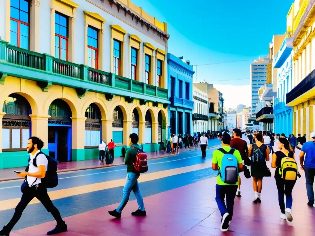 Escena vibrante en Montevideo, lleno de color, seguridad y preparación