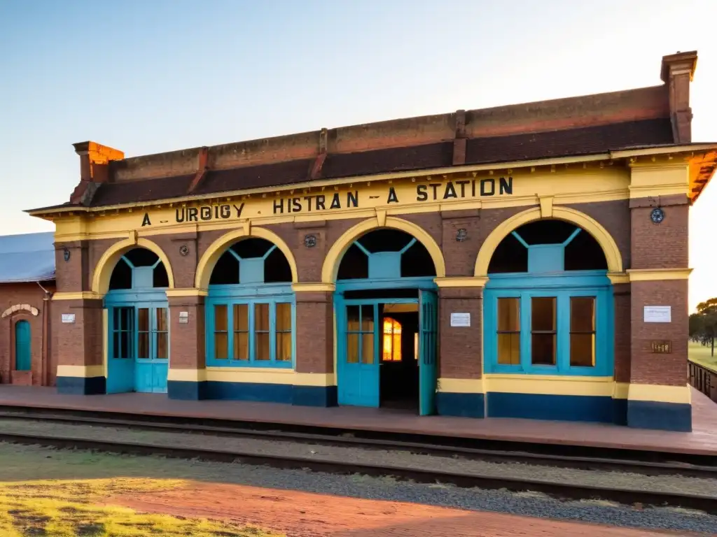 Estaciones de tren con historia en Uruguay: Un atardecer baña de oro la vieja estación en renovación, testigo mudo de tiempos pasados