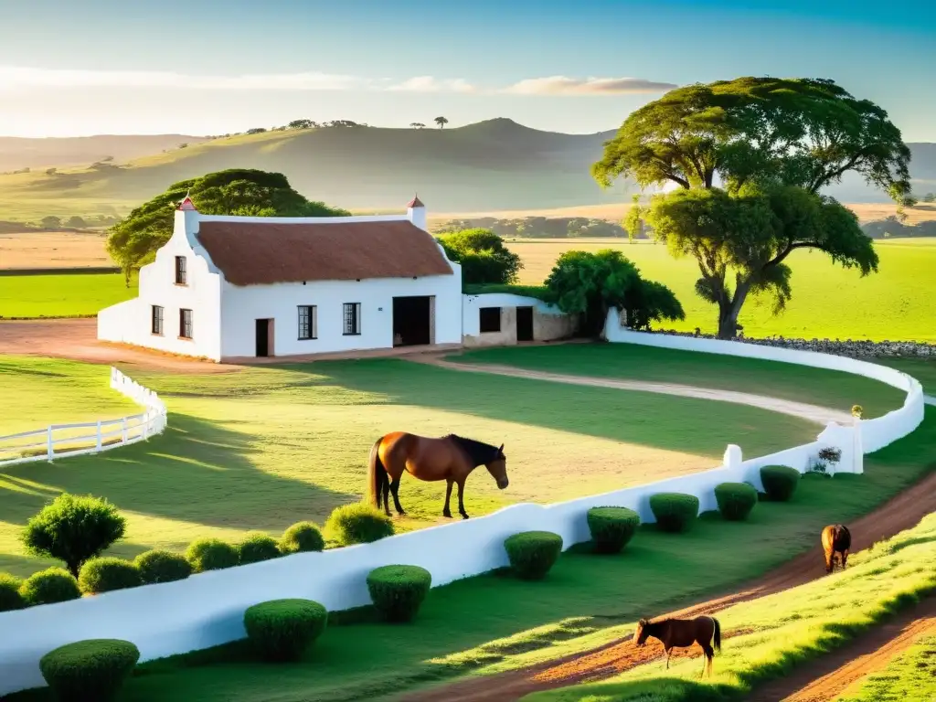 Estancias rurales en Uruguay: una encantadora casa de campo bajo el sol dorado, campos verdes llenos de vida y arte al aire libre