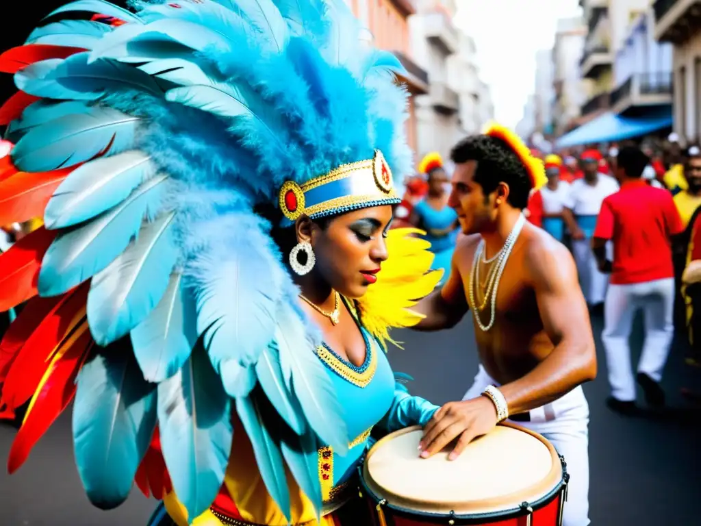 Eventos culturales destacados Uruguay: Carnaval de Montevideo vibrante con danzantes, colores y alegría en cada rincón