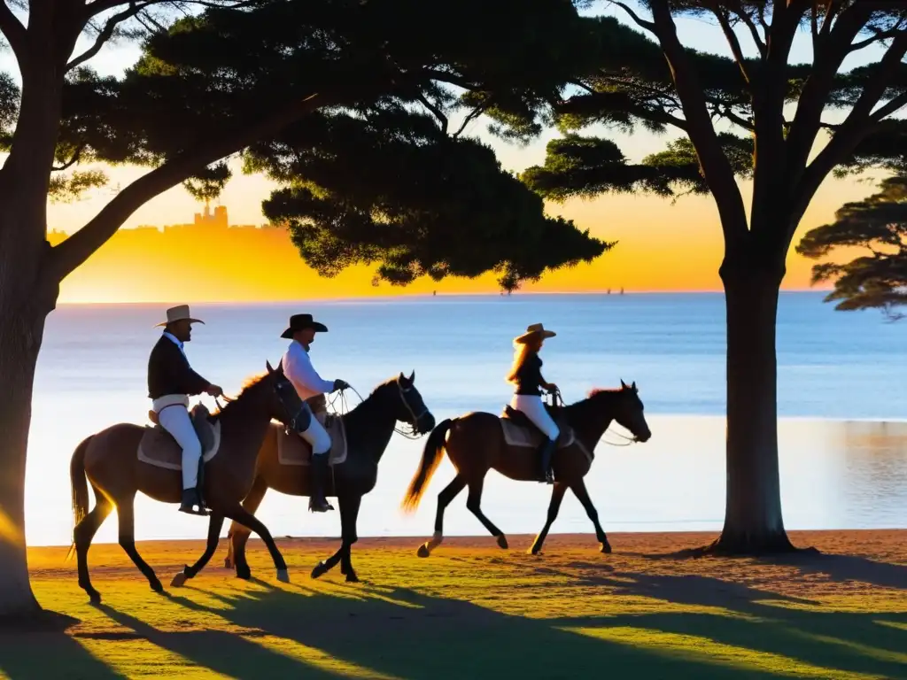 Festivales imperdibles en Uruguay: Escena enérgica de la Semana Criolla al atardecer en el Parque Prado, Montevideo