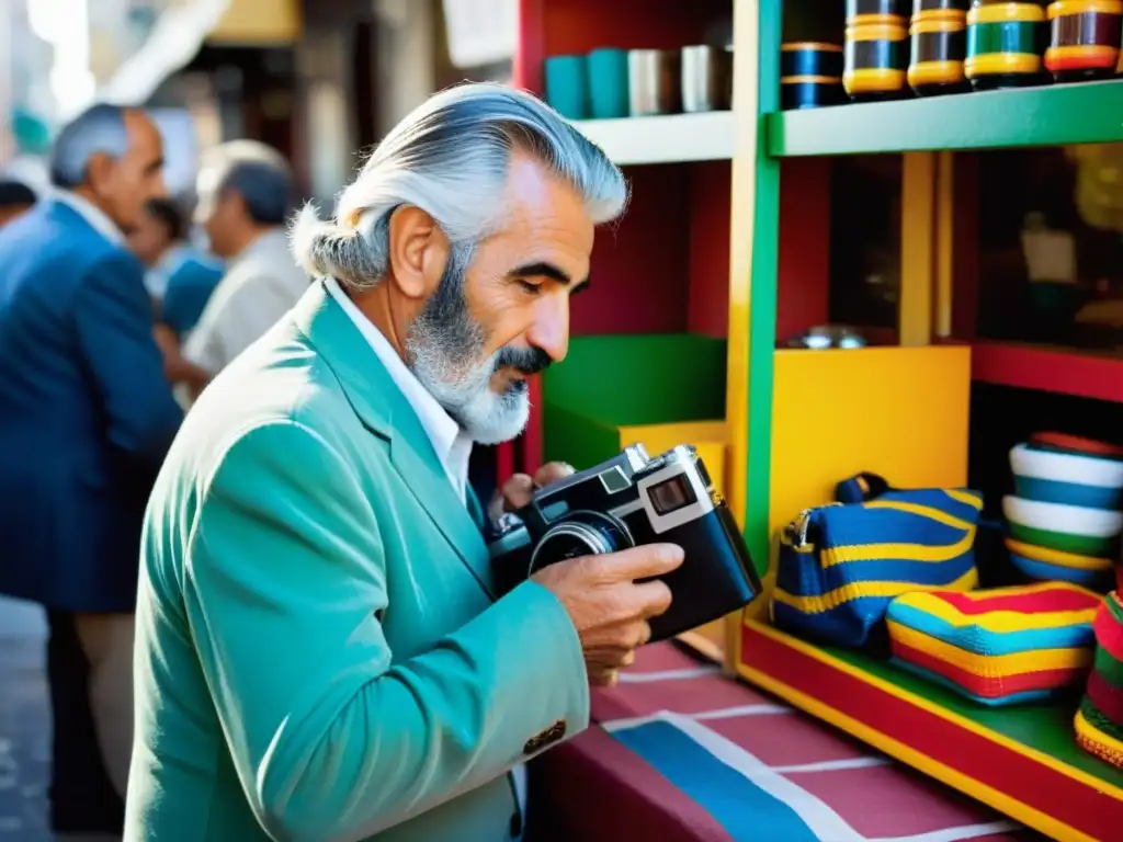 Fotógrafo de cabello plateado captura la efervescente cultura uruguaya, retratos y fotografía en un animado mercado de Montevideo