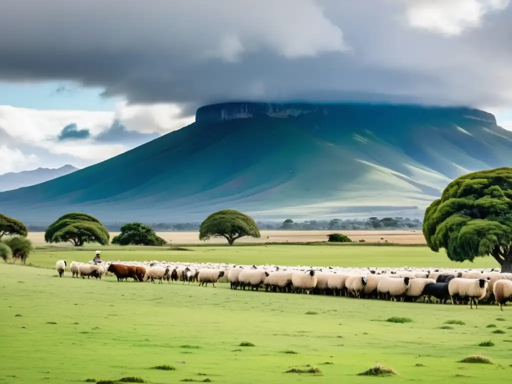 Un gaucho bebiendo mate en las vastas praderas de Uruguay, ilustrando las tradiciones culturales uruguayas en fotografía