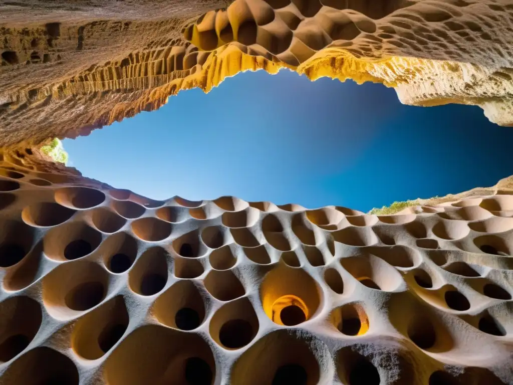 Grupo de aventureros explorando los tesoros UNESCO de Uruguay, las enigmáticas Grutas del Palacio, iluminadas etéreamente