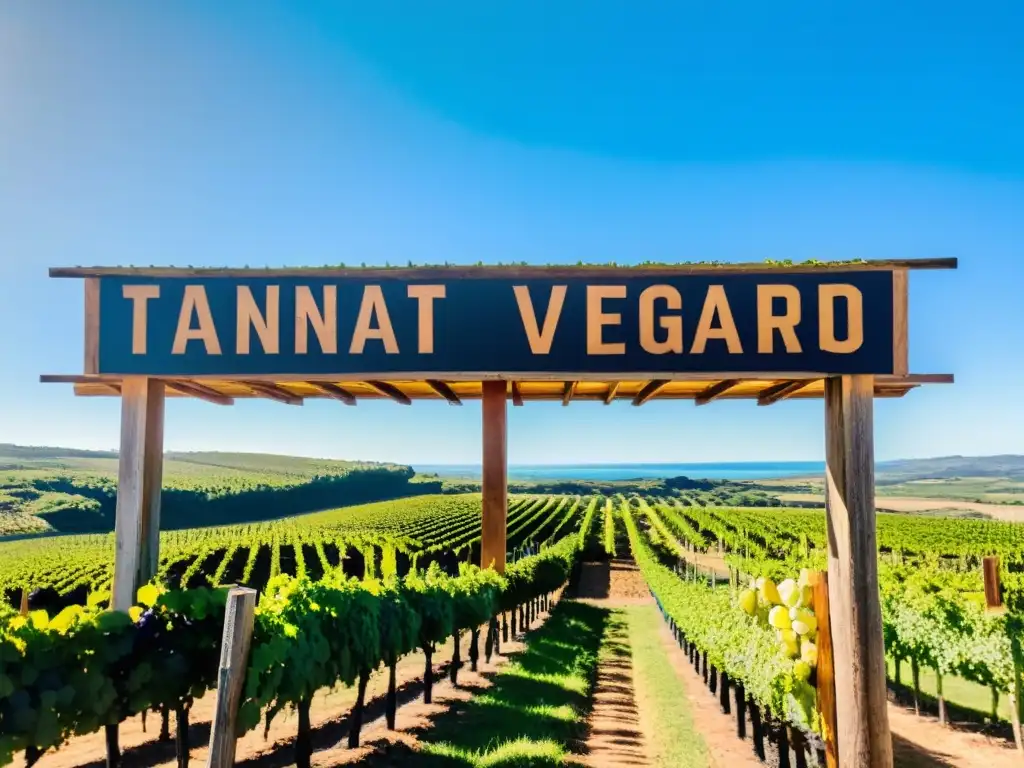 Grupo de entusiastas en un viaje enológico en Uruguay, explorando con pasión los viñedos de Tannat bajo un cielo azul