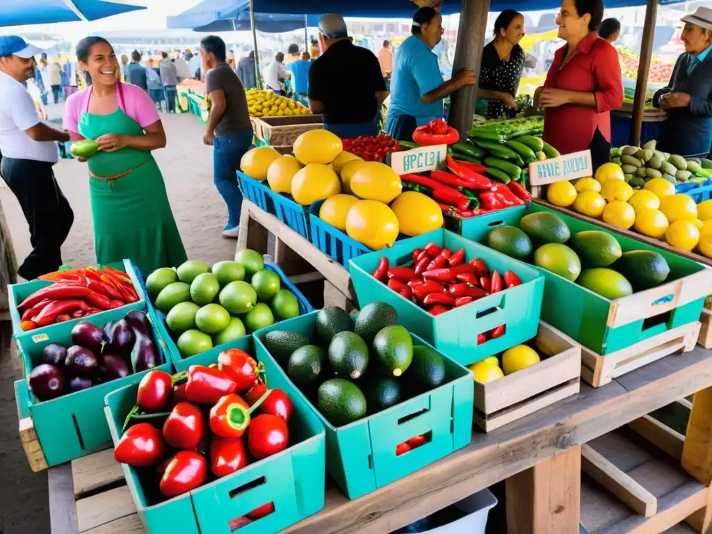 Fotografiando gastronomía uruguaya en imágenes: Mercado al aire libre en Montevideo, lleno de color y sabor auténtico