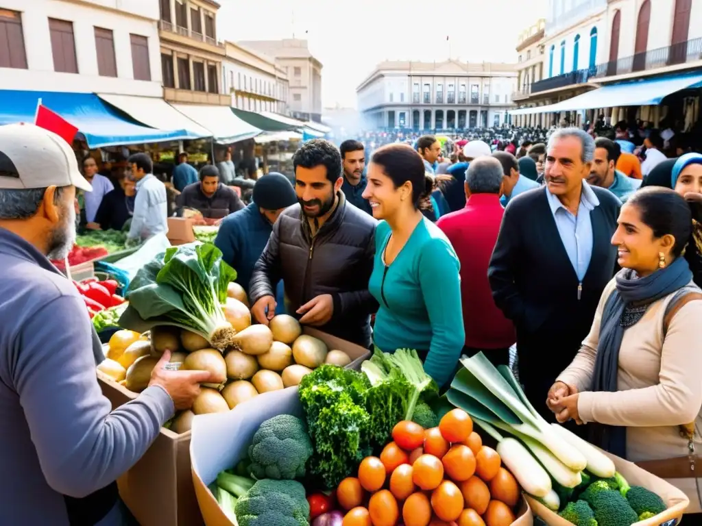 Impacto económico y social de la inmigración en Uruguay resaltado en la bulliciosa mezcla cultural del mercado Montevideo