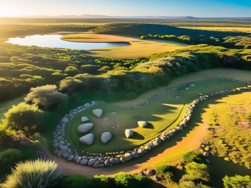 Influencia indígena en la cultura de Uruguay: panorama cautivador del antiguo sitio arqueológico de Chamangá al amanecer