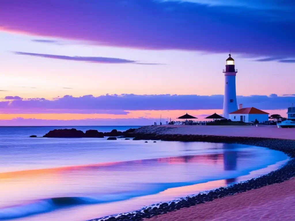 Lujo y naturaleza en Punta del Este: faro icónico, yates relucientes y playas arenosas bajo un cielo de ensueño al atardecer