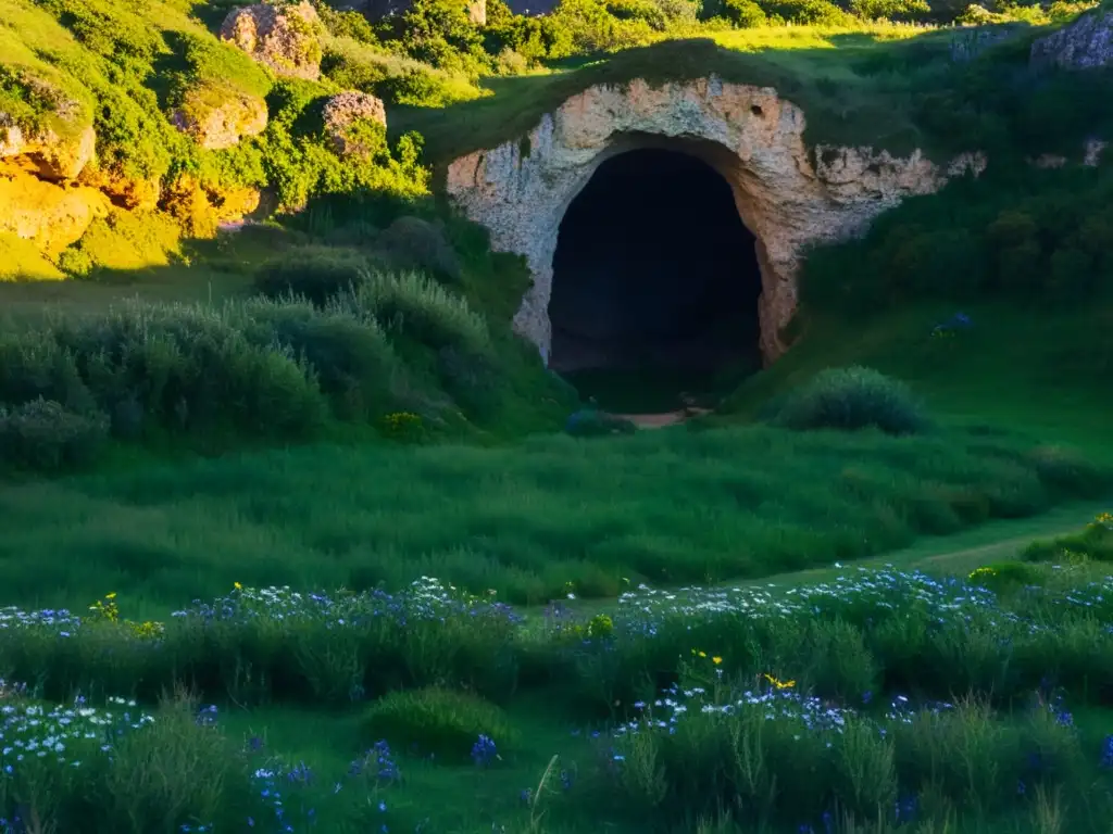 La luz dorada del atardecer ilumina la Gruta del Padre Pío en Uruguay, un sendero serpenteante nos guía hacia ella