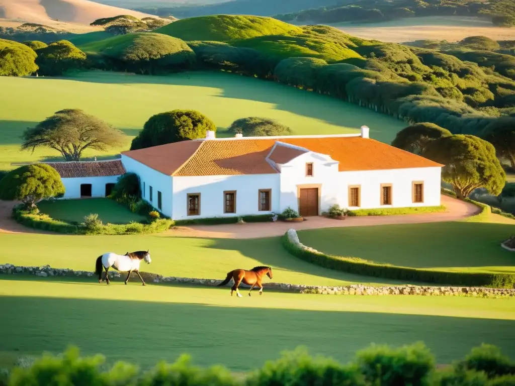 La majestuosidad del atardecer en las estancias turísticas de lujo en Uruguay, reflejando armonía entre lujo y encanto rural