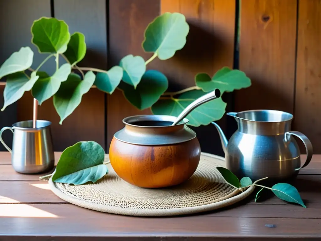 Manos experimentadas preparan mate, reflejando la calidez, tradición y significado del mate en Uruguay, bajo un cielo azul vibrante