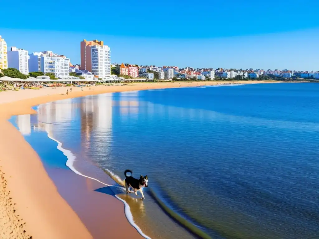 Viajar con mascotas a Uruguay: playas soleadas en Punta del Este, llenas de perros juguetones, paz y coloridas casas locales