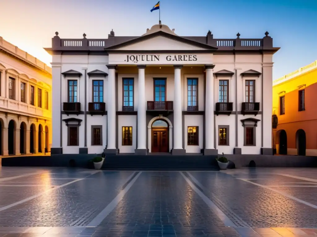 El Museo Joaquín Torres García Montevideo, un fascinante baile de arquitectura colonial y moderna, bañado por el cálido atardecer