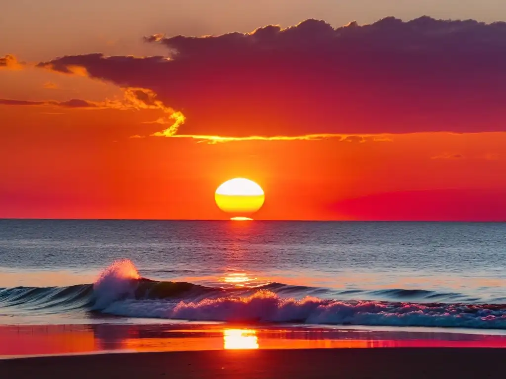 Fotografiar paisajes acuáticos en Uruguay, revelando un sol que se hunde en el Río de la Plata, bañado en tonos vívidos