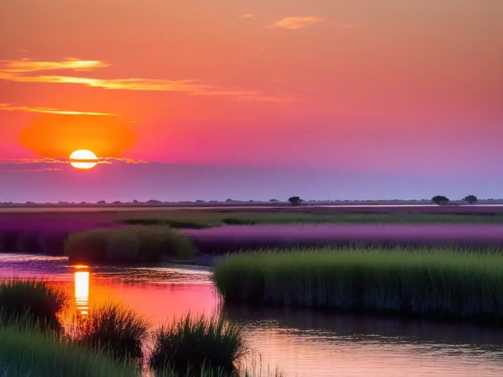 Fotografiar paisajes acuáticos en Uruguay: barca tradicional bajo un cielo teñido de colores vibrantes en el Río de la Plata