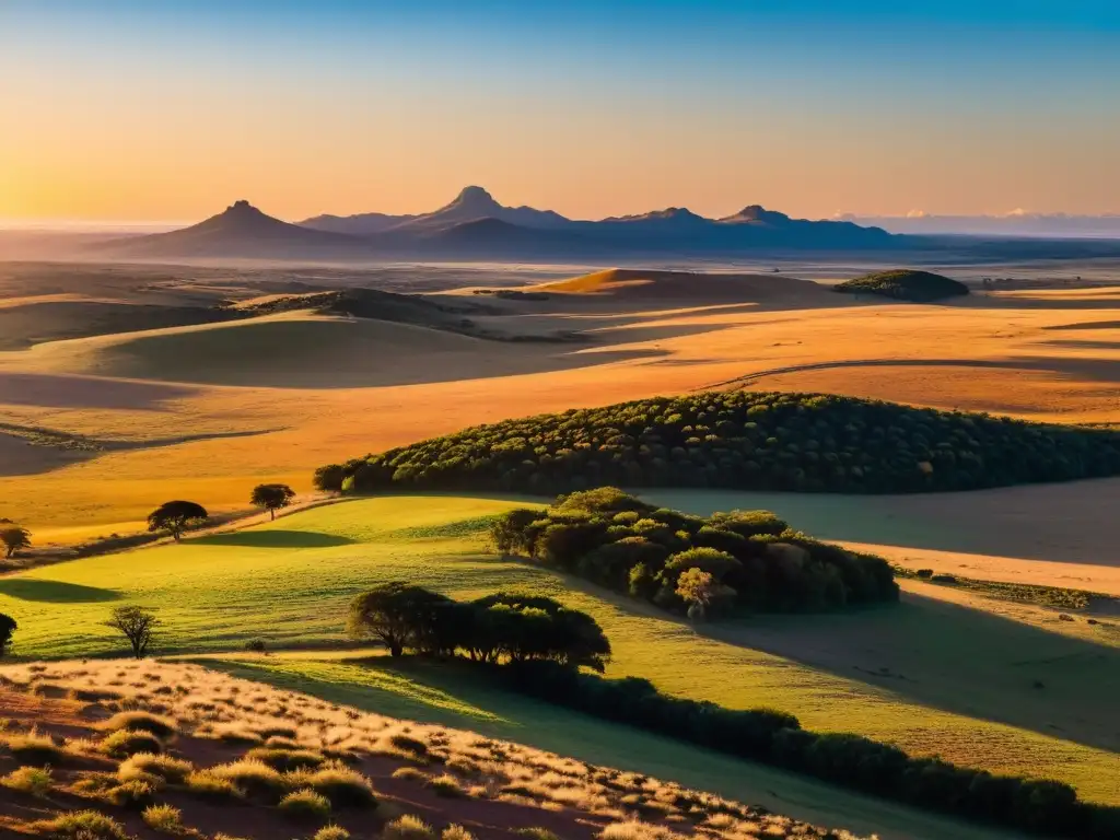 Fotografía paisajes uruguayos guía fotógrafos: Gaúcho cabalgando al atardecer, con cielo en tonos cálidos y Sierra de las Ánimas al fondo