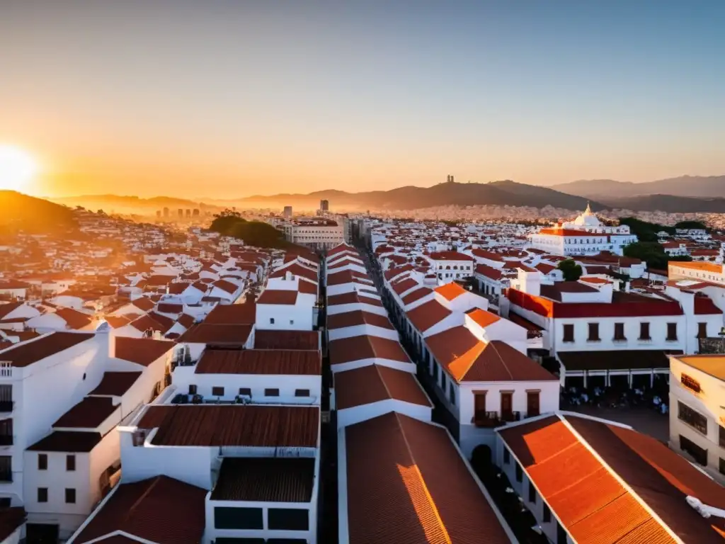 Panorámica de Rivera, ciudad fronteriza con Brasil, despidiendo el día con un dorado atardecer sobre su variada arquitectura