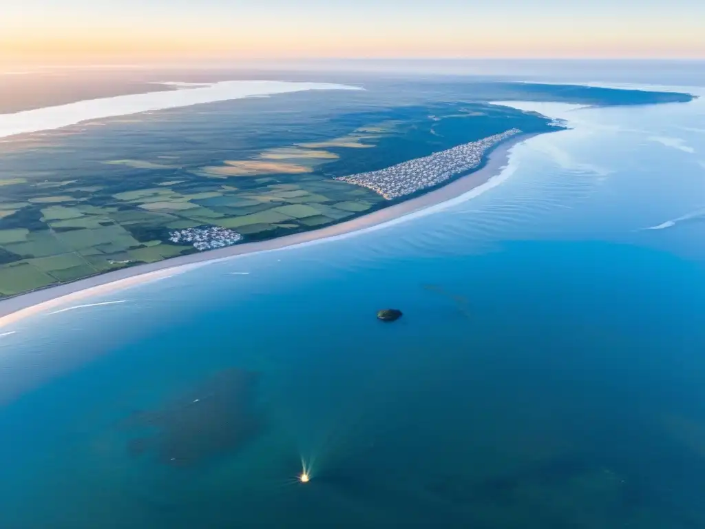 Paracaidistas emocionados descubren los mejores lugares para paracaidismo en Uruguay, sobrevolando su bella costa azul al atardecer