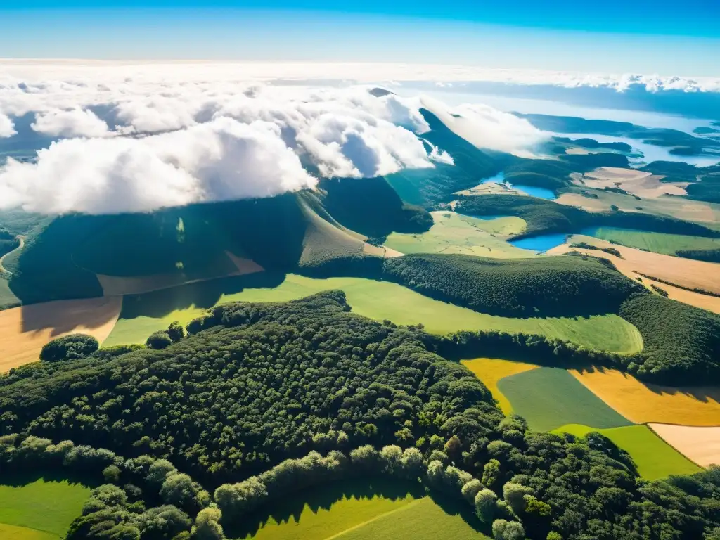 Skydiver en pleno salto, admirando uno de los mejores lugares para paracaidismo en Uruguay, bajo un cielo dorado