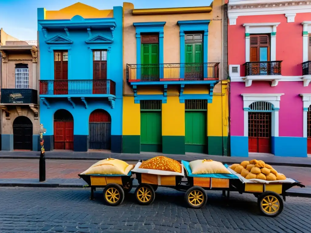 Recorrido fotográfico por los rincones intrigantes de Uruguay; Ciudad Vieja, Montevideo, al atardecer, con el vibrante muralismo y empanadas locales