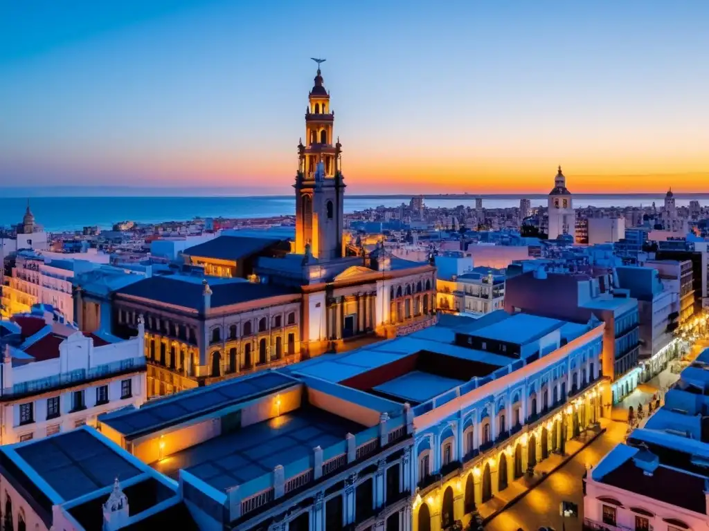 Retrato de Uruguay en cine: atardecer en Montevideo, entre arquitectura colonial, modernos rascacielos y vida urbana vibrante