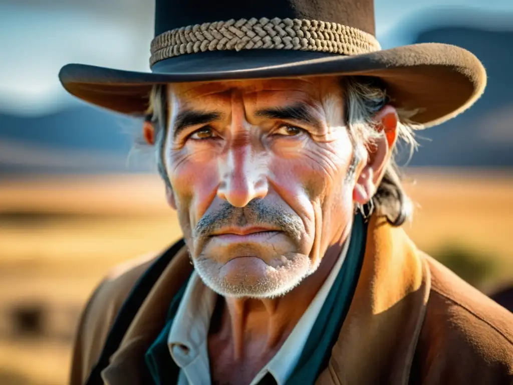 Retrato íntimo de un gaucho uruguayo, explorando la cultura uruguaya a través de retratos, reflejando historias no contadas en sus ojos