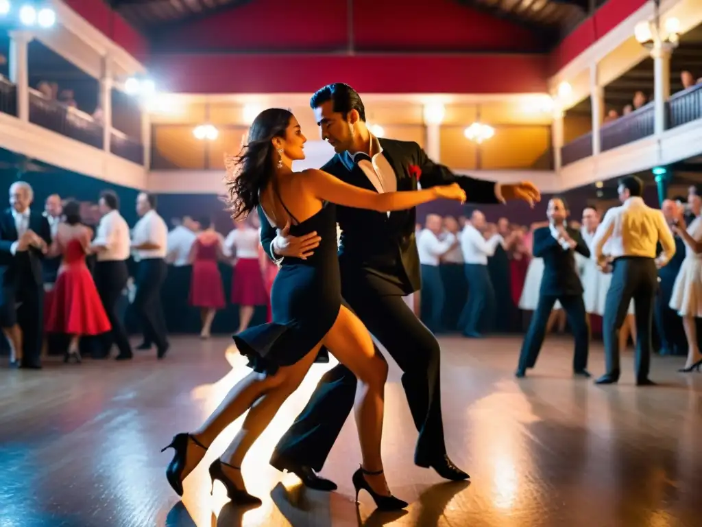 Tango en Uruguay: historia y evolución, apasionada danza en un salón lleno de luz y tradición en Montevideo