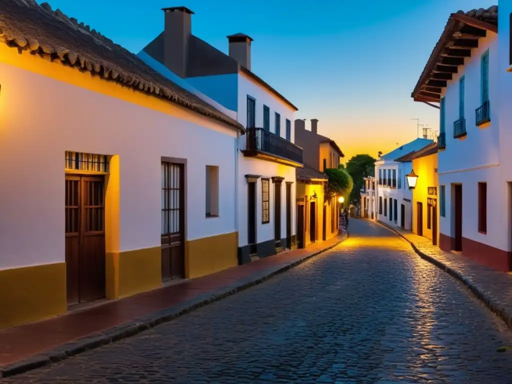 Una fotografía captura las tradiciones culturales uruguayas en el antiguo distrito de Colonia del Sacramento, bañado por el atardecer